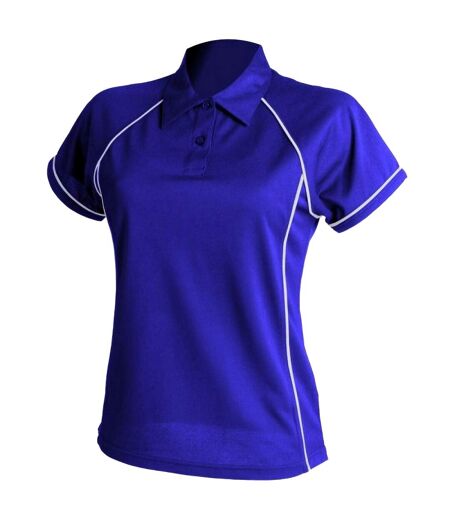 Finden & Hales Womens Coolplus Piped Sports Polo Shirt (Royal/White) - UTRW428