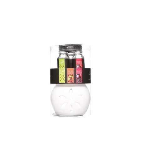 Brûle-Parfum & 3 Flacons d'Huiles Pura 10ml Fruits
