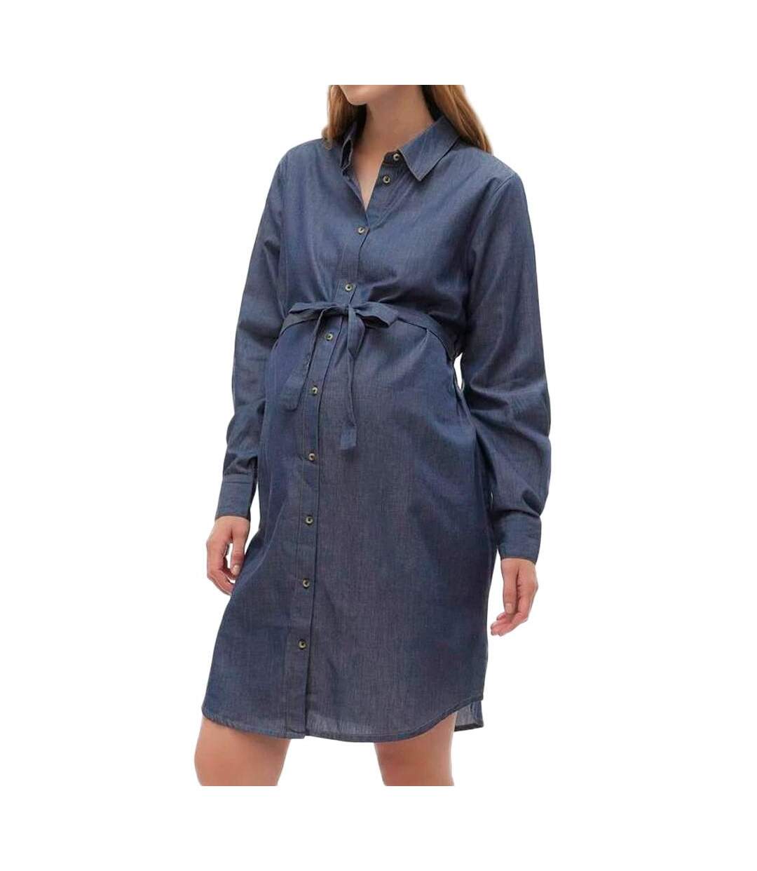 Robe de Grossesse Bleu Femme Mamalicious Natalia - L-1