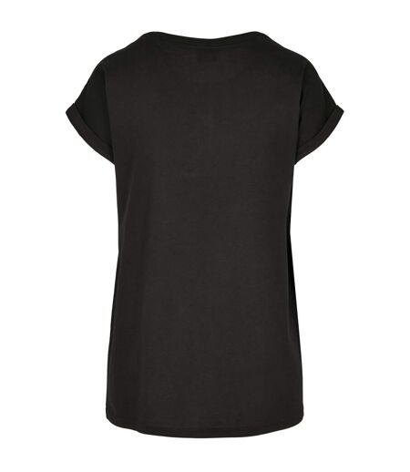 Womens/ladies organic cotton extended shoulder t-shirt black Urban Classics