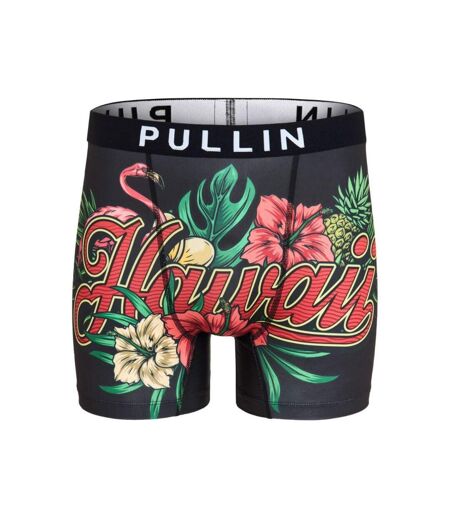 PULL IN Boxer Long Homme Microfibre WAIHA Noir Rouge