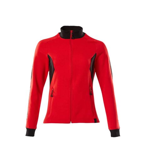 Womens/ladies Accelerate Zipped Lady Fit Jacket Traffic Red Black Mascot