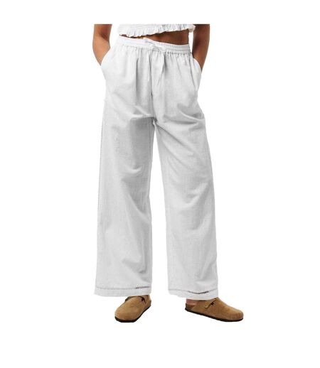 Womens/ladies Linen Relaxed Fit Trousers Bright White Jack Wills