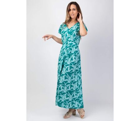 Robe longue été en viscose ARETHA couleur bleu estival Coton Du Monde