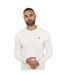Mens Knitted Quarter Zip Long-sleeved Polo Shirt Off White Brave Soul-3