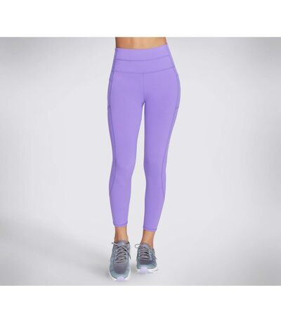 Womens/ladies gowalk high waist 3/4 leggings neon pink/purple Skechers