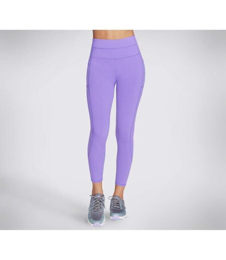 Womens/ladies gowalk high waist 3/4 leggings neon pink/purple Skechers