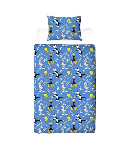 Thats´s All Folks Reversible Duvet Set Blue White Yellow Black Looney Tunes