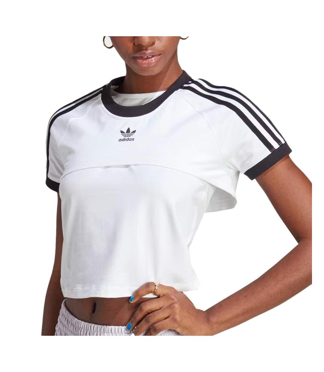 T-shirts + Débardeur Blanc Femme Adidas Tee IC8808 - XXS-1