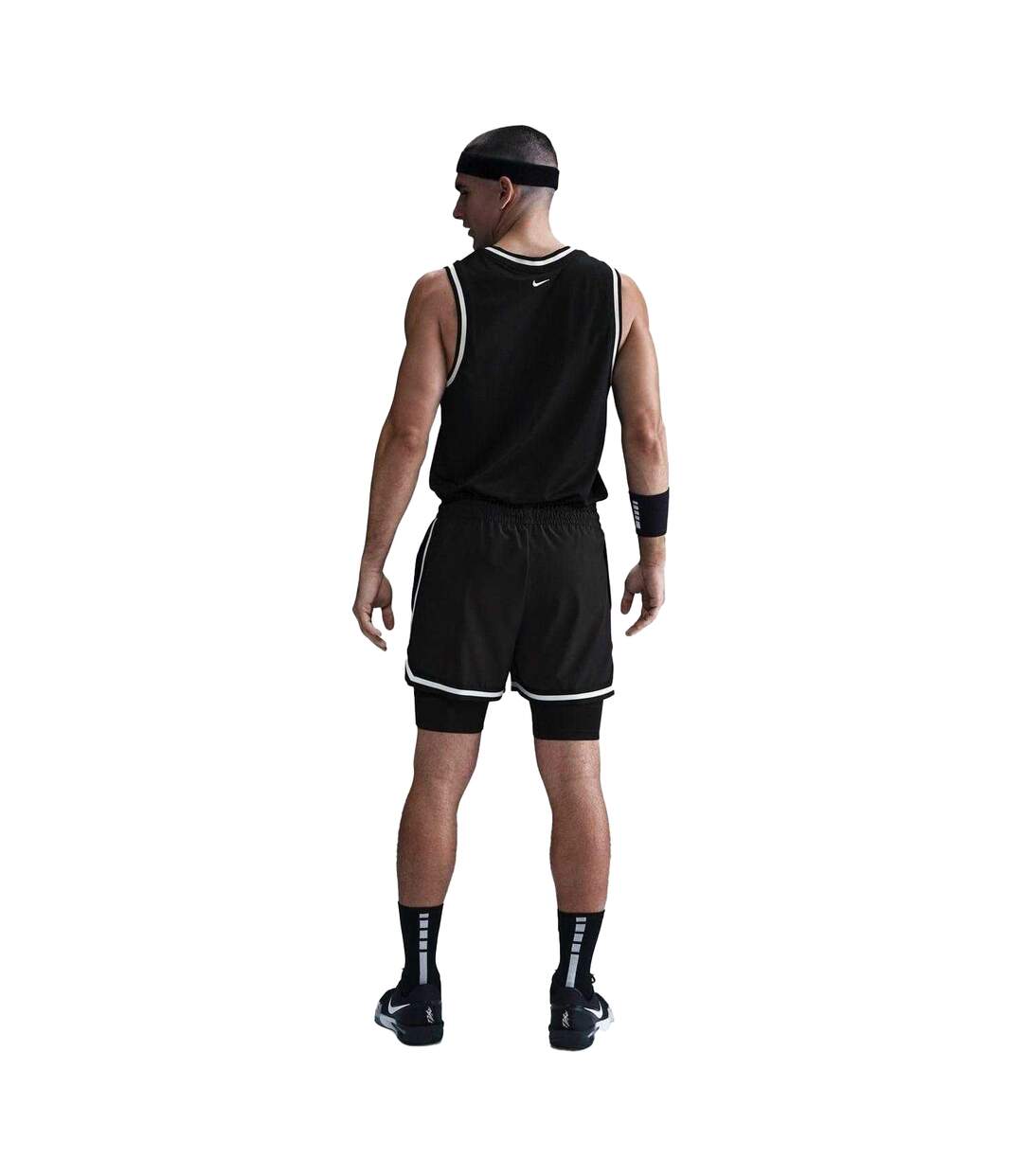 Short De Basket Motif/style 2-en-1 Homme Noir Blanc Nike-2