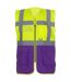 Unisex adult executive hi-vis waistcoat yellow/purple Yoko