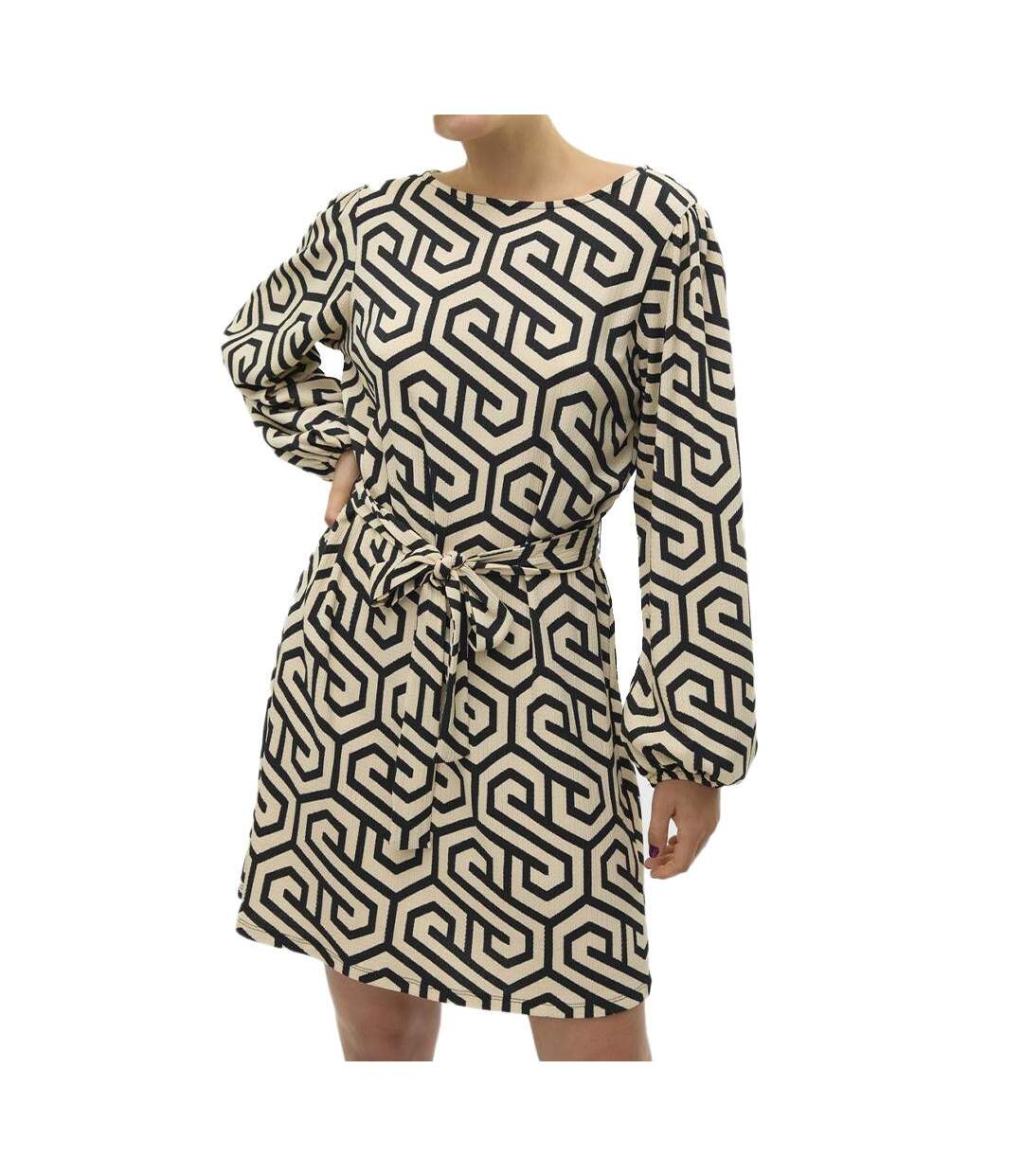 Robe Imprimé Beige/Noir Femme Vero Moda erve - M