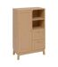 Meuble de rangement en rotin 2 tiroirs et 1 porte CANE - Marron-1