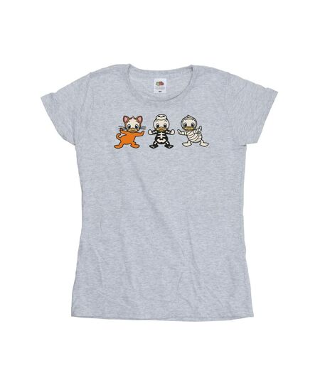 Disney T-shirt en coton Femmes/Dames Duck Tales Halloween Costumes (Gris sportif) - UTBI33870