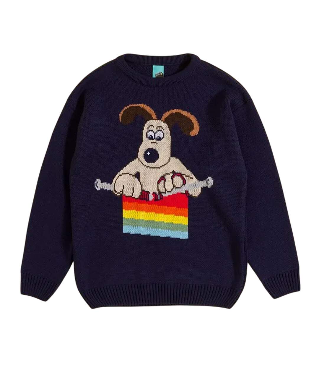 Unisex Adult Gromit Knitted Jumper Blue Wallace And Gromit-2