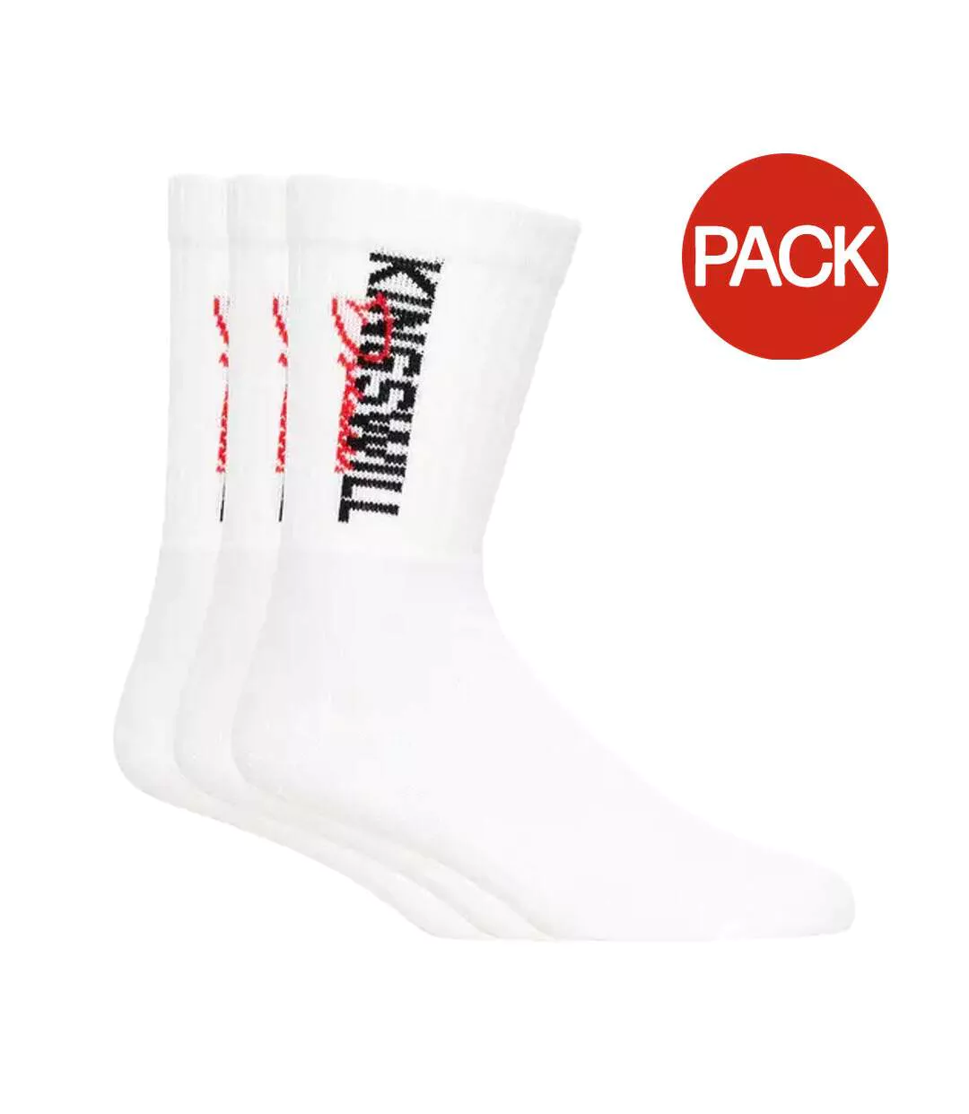 Pack Of 3  Mens Bilkie Sports Socks  White Kings Will Dream-1