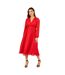 Robe Trapèze Motif/style Scintillant Femme Rouge Yumi-4