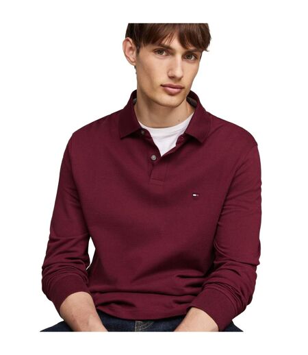 Mens 1985 Collection Long-sleeved Polo Shirt Purple Tommy Hilfiger
