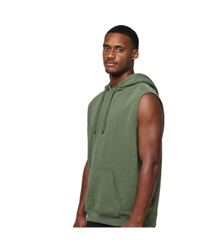 Unisex adult sleeveless hoodie sporty khaki Proact