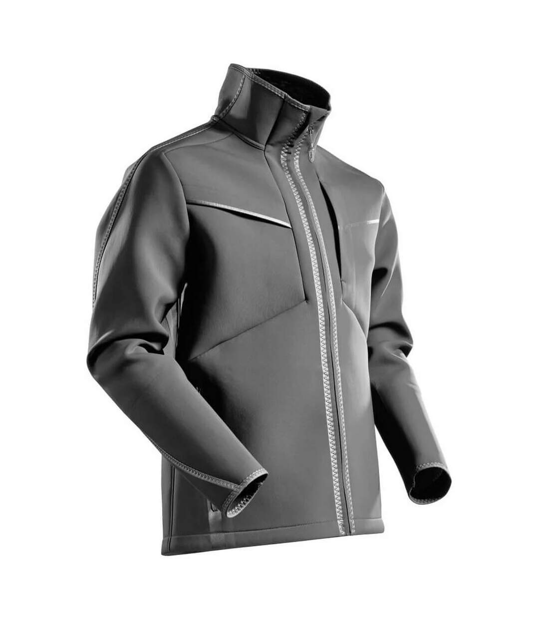 Mens Customised Stretch Soft Shell Jacket Stone Grey Mascot-3