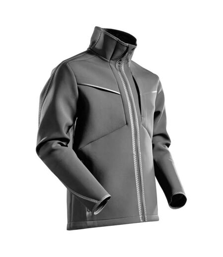 Mens Customised Stretch Soft Shell Jacket Stone Grey Mascot