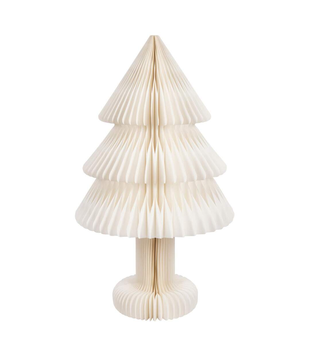 Sapin de Noël en Papier Pliable 100cm Blanc Cassé-1