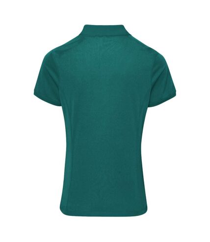 Premier Womens/Ladies Coolchecker Short Sleeve Pique Polo T-Shirt (Bottle)