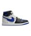 Womens/ladies Air Jordan 1 Leather Trainers Blue Grey Black Nike-4