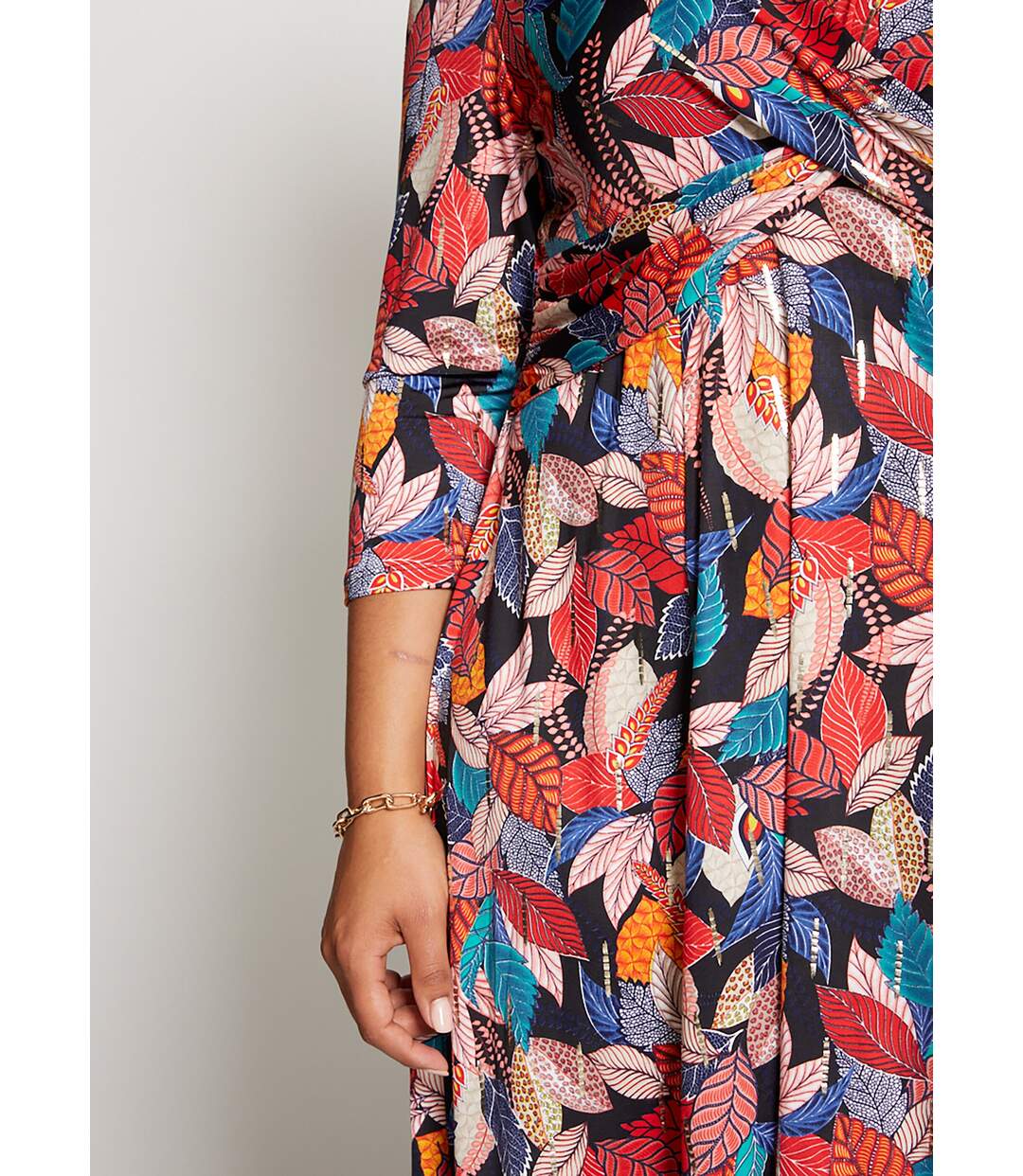 Robe cache-coeur drapé imprimée-5