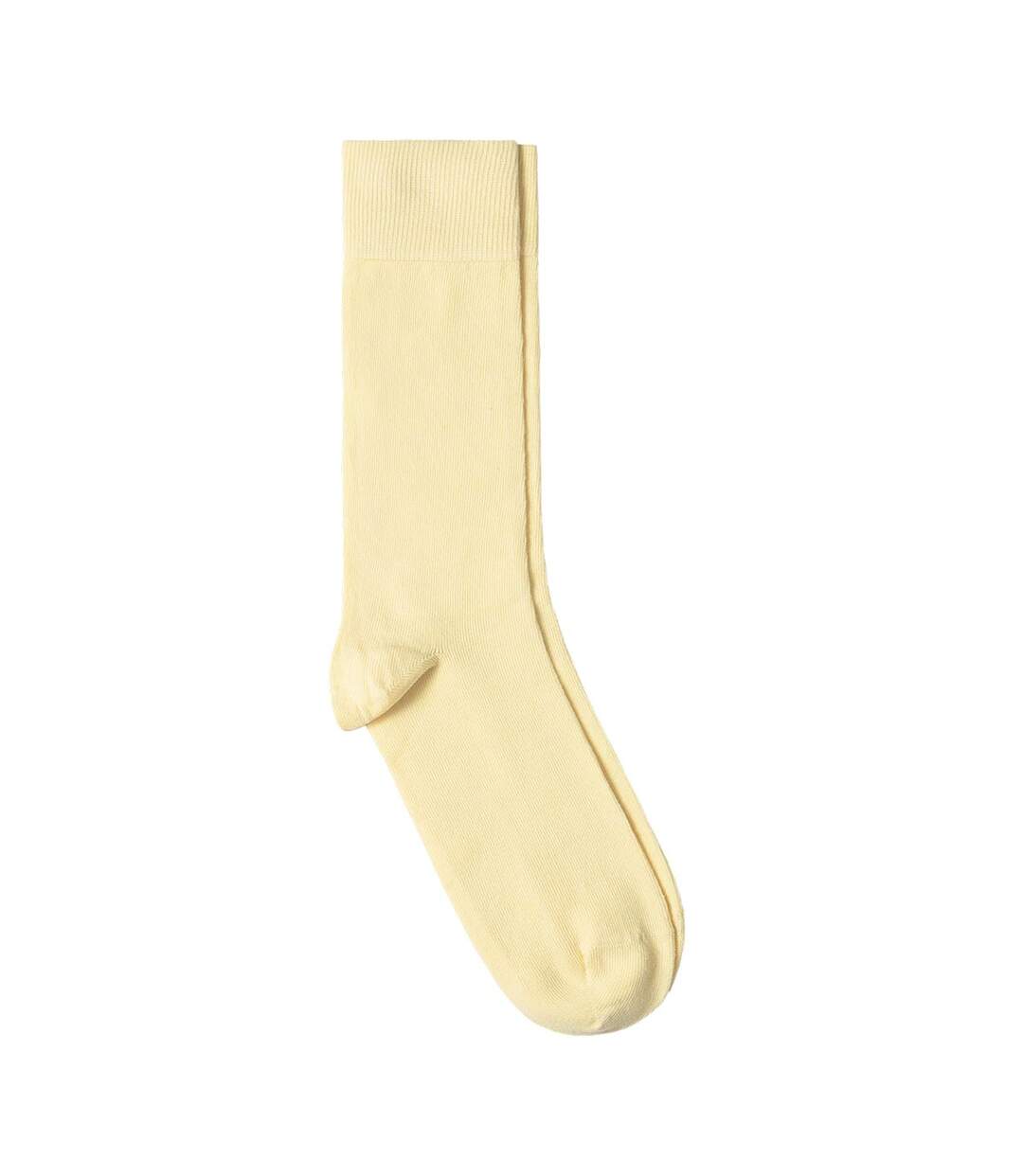 Chaussettes jersey unies paille - Fabriqué en UE