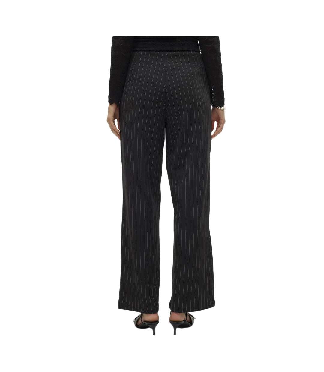 Pantalon droit noir femme vero moda henna-2