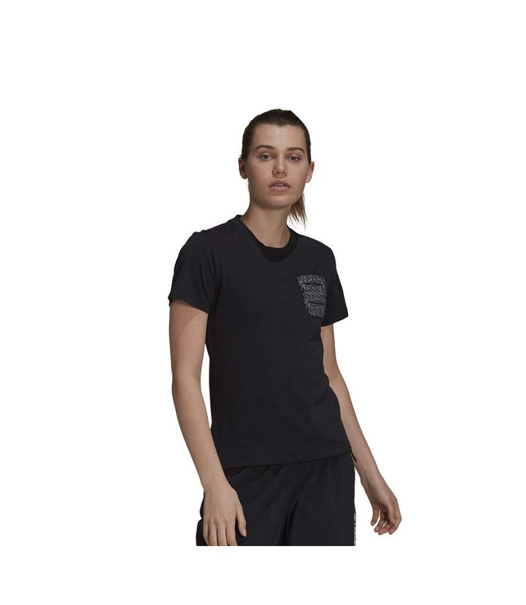 T-shirt Femme Noir Adidas-2
