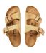 Womens/ladies Suede Flat Sandals Beige Birkenstock-3