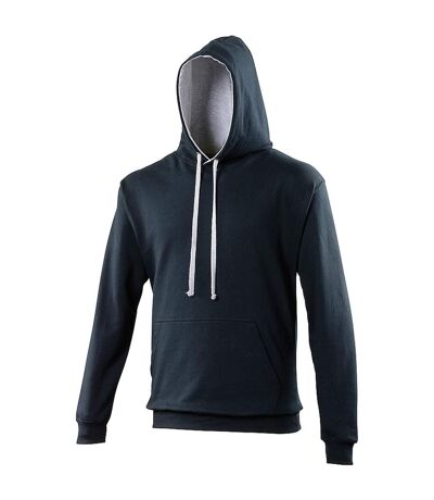 Awdis Varsity Hooded Sweatshirt / Hoodie (New French Navy/Heather Gray)