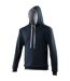 Awdis Varsity Hooded Sweatshirt / Hoodie (New French Navy/Heather Gray) - UTRW165