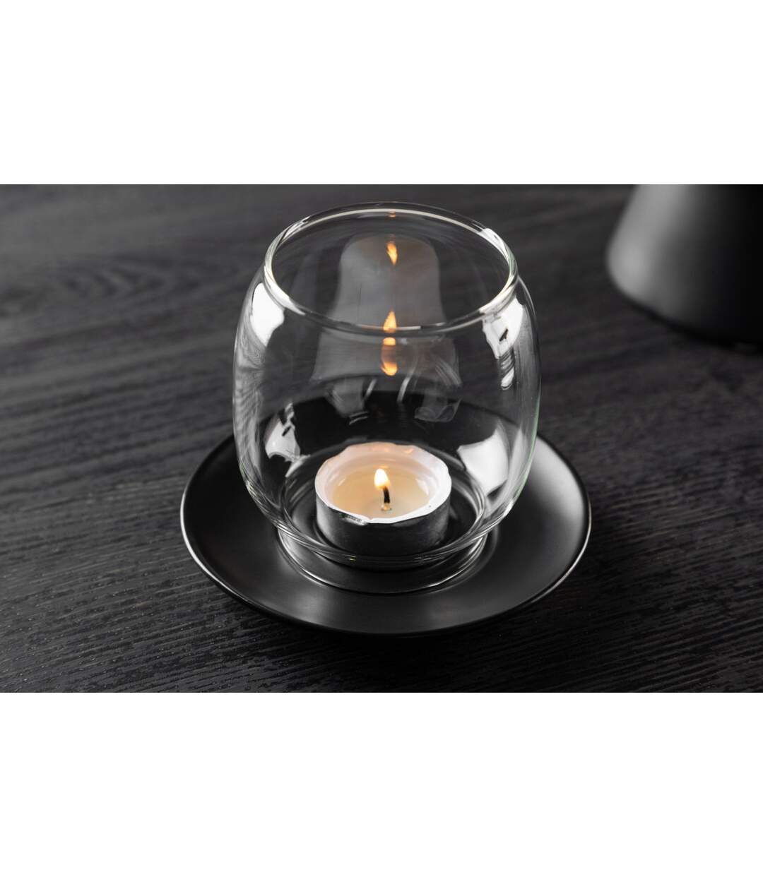 Lanterne en Verre Archy 12cm Noir-3