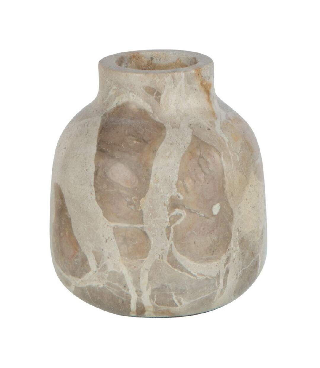 Vase Bouteille Déco Marbre 10cm Beige-1