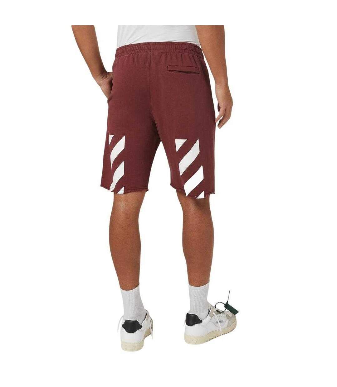 Short De Jogging Helvetica Adulte Bordeaux Off White-2