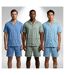 OZABI Pack 3 Pyjamas Courts Homme Coton Majoritaire, Col Chemise Boutonne-2