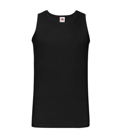 Mens valueweight cotton athletic vest top black Fruit of the Loom