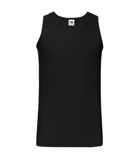 Mens valueweight cotton athletic vest top black Fruit of the Loom