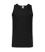Mens valueweight cotton athletic vest top black Fruit of the Loom-1