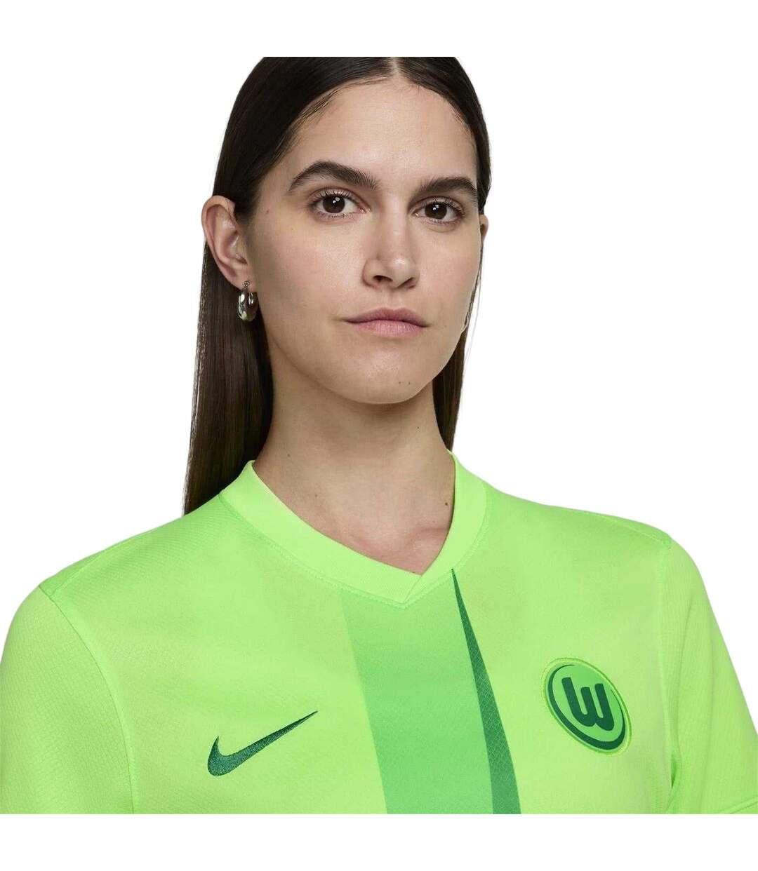 Womens/ladies 24/25 Nike Football Shirt Green VFL Wolfsburg-3