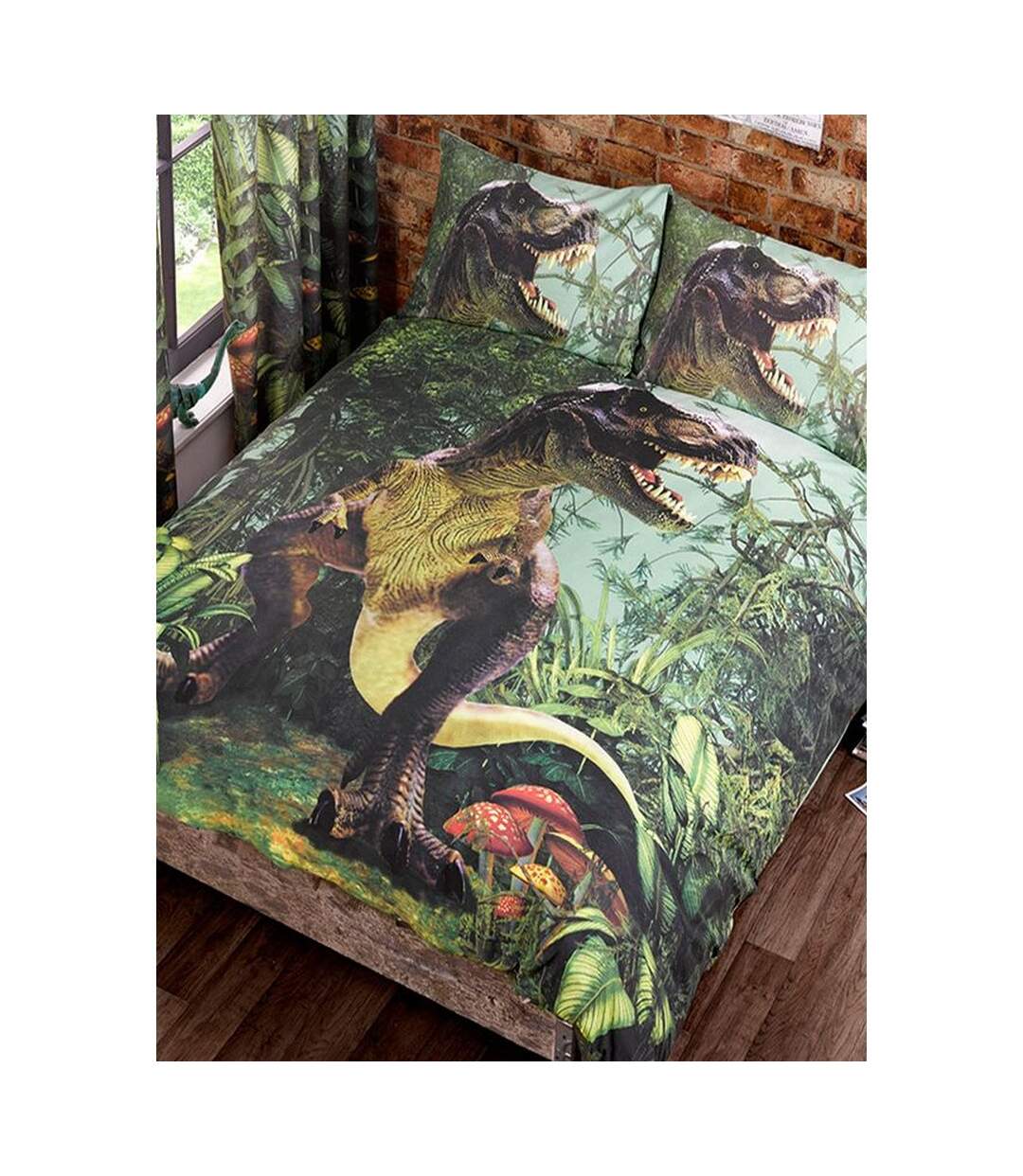 T-rex duvet cover set green Generic-2