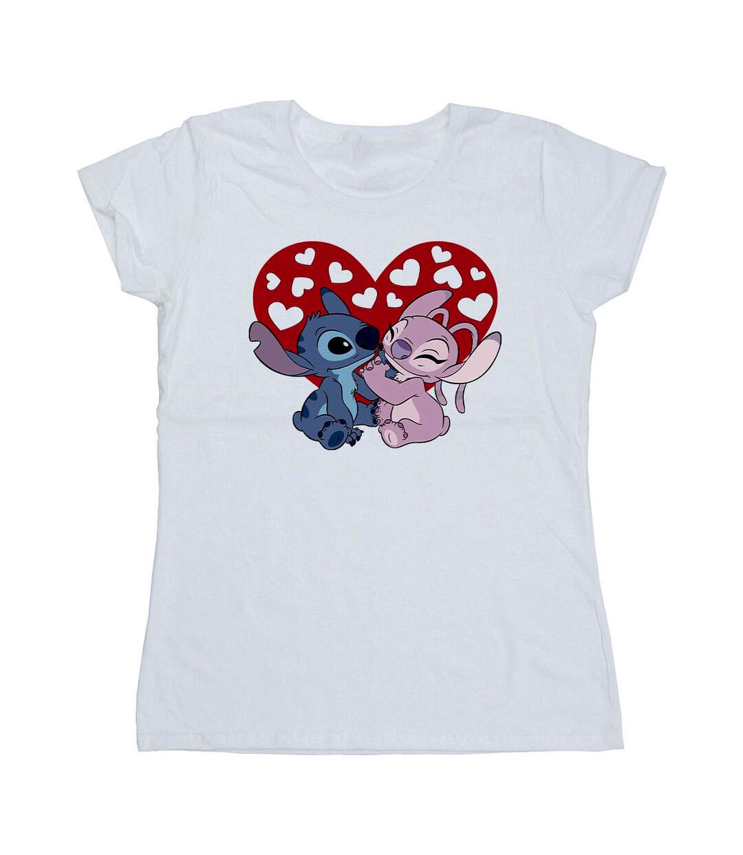 Disney T-shirt en coton Femmes/Ladies Lilo & Stitch Hearts (Blanc) - UTBI25702-1