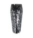 Jupe Mi-longue Motif/style Paillette Femme Argenté Biba-2