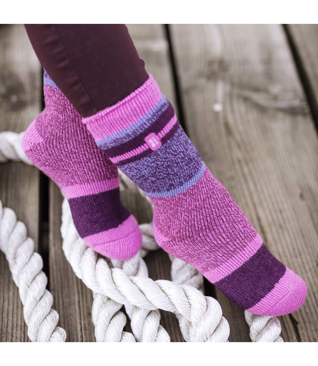 Heat Holders - Chaussettes thermiques à rayures variées pour dames - Cherith-5
