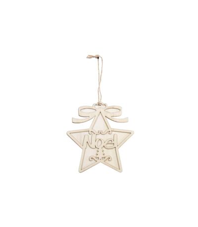 Sujet en Bois à Décorer Étoile Noël 12cm Naturel