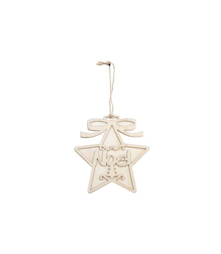 Sujet en Bois à Décorer Étoile Noël 12cm Naturel