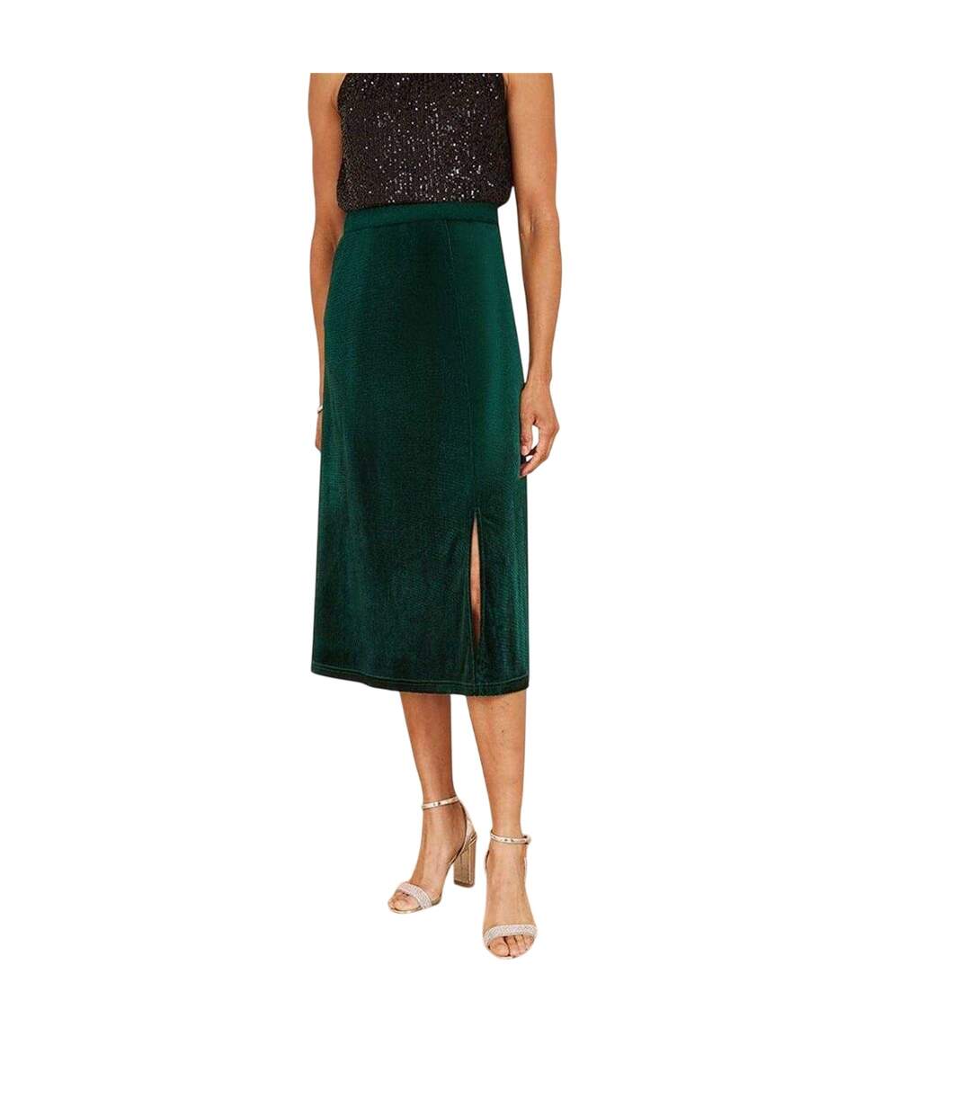 Jupe Mi-longue Femme Vert Yumi-4